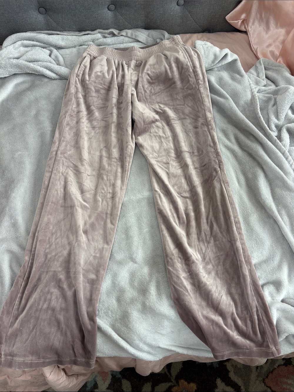 Plush Wide-Leg Track Pants - Taupe